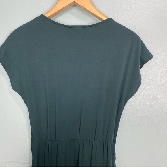 Amour Vert Hali Midi Dress Front Knot Short Sleeve Stretch‎ Sz S Comfort - Picture 6 of 6